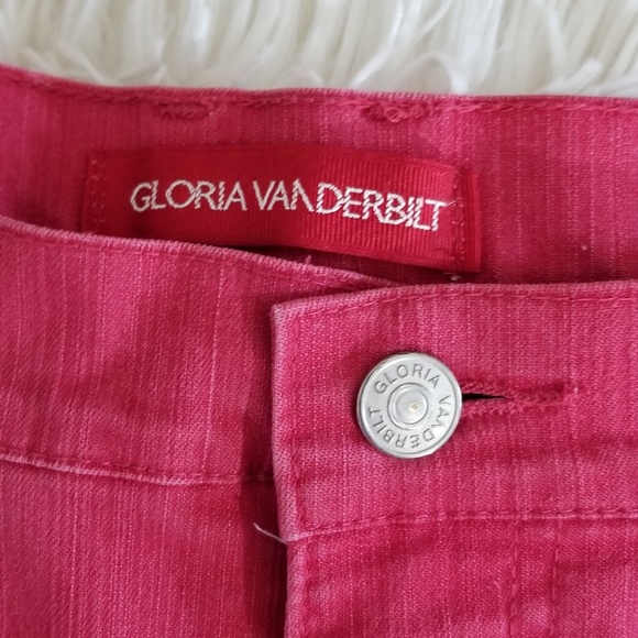 Gloria Vanderbilt red stretch denim shorts 8 - Picture 2 of 5